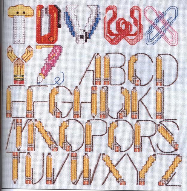 Схема вышивания крестом - Английский алфавит